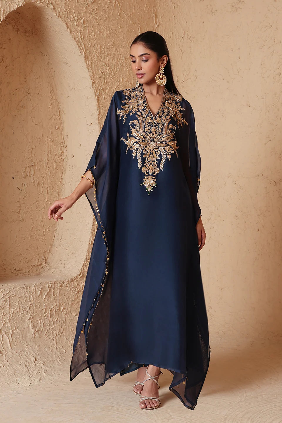 Zar-Rang Blue Heavy Kaftan Set