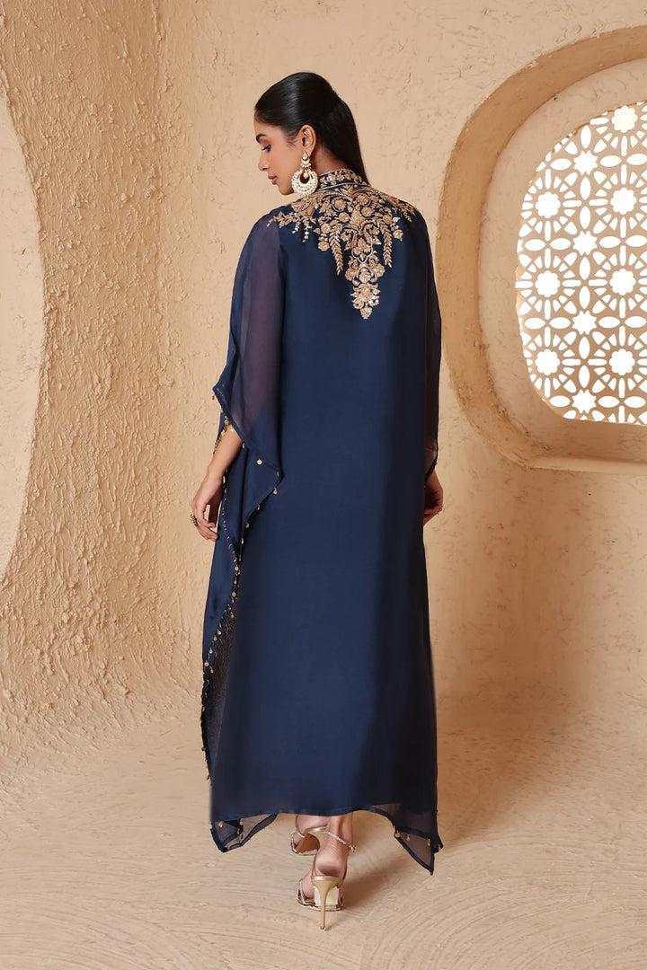 Zar-Rang Blue Heavy Kaftan Set