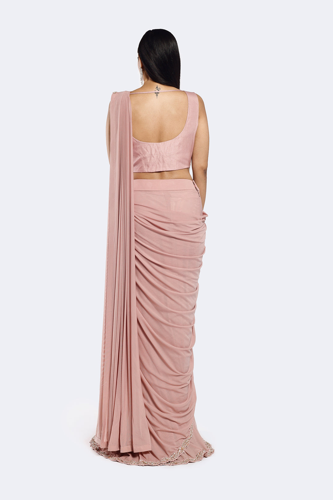 Faux Slash Drape Saree