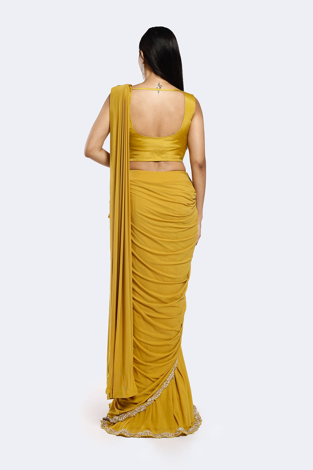 Faux Slash Drape Saree