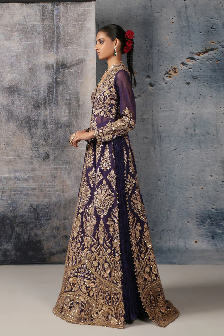 Zar-Rang Purple Jacket Lehenga Set