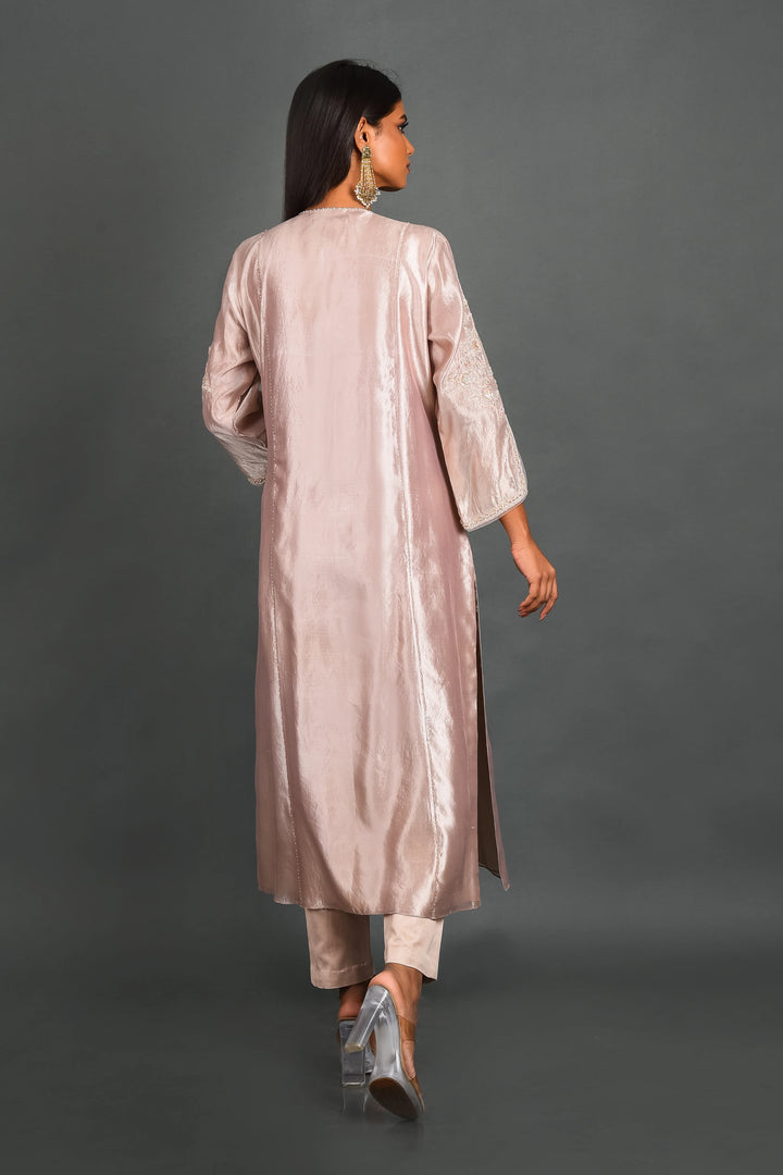 Pink Silk Kurta With Pant and Dupatta