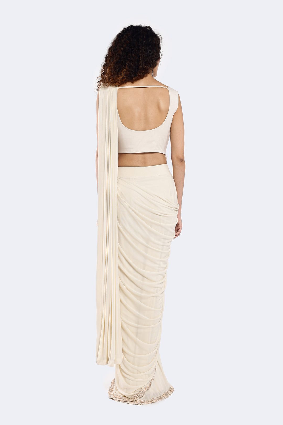 Faux Slash Drape Saree