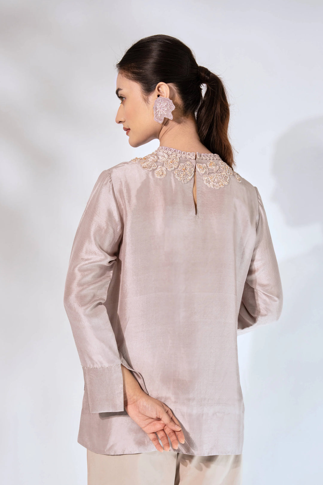 Nude High Neck Top