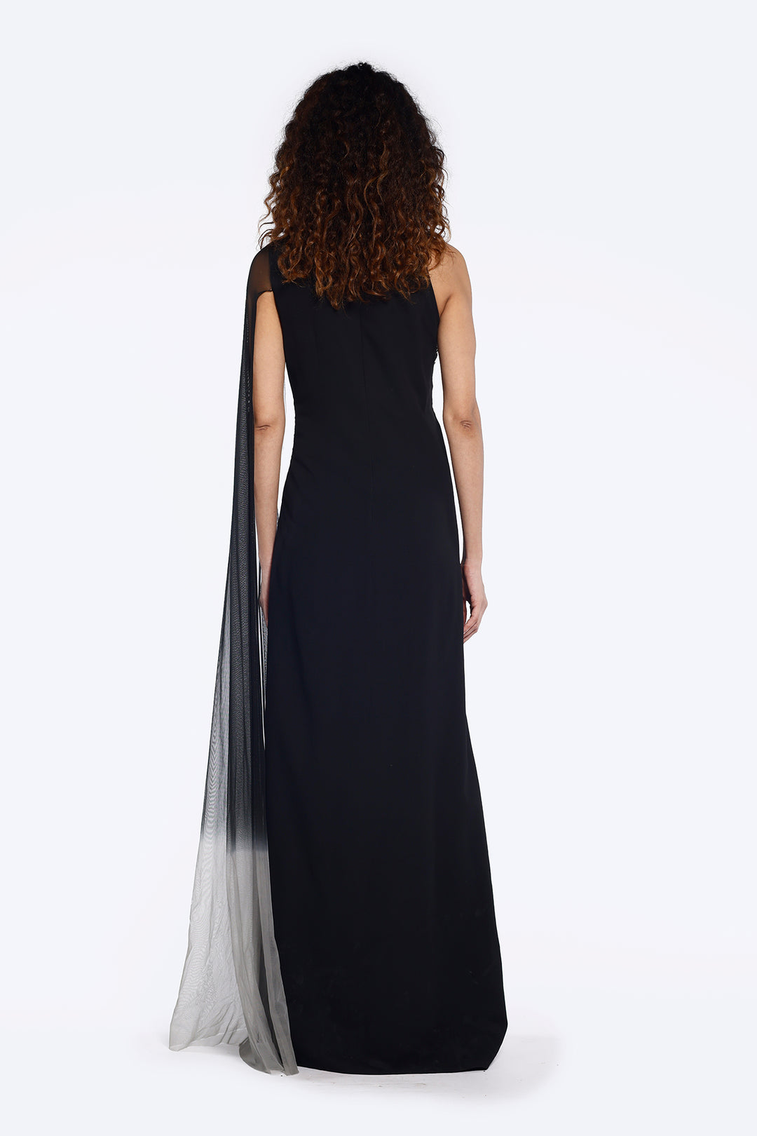 Mono Cape Sleeve Sheath Gown