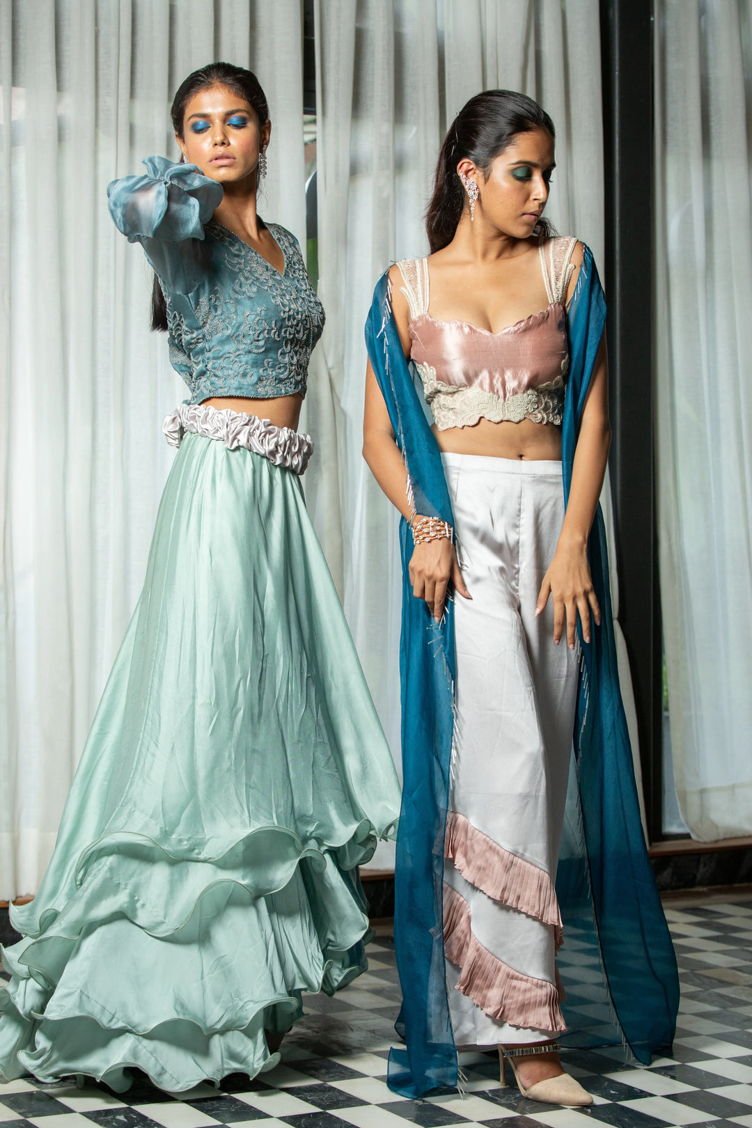 Blue Organza Blouse