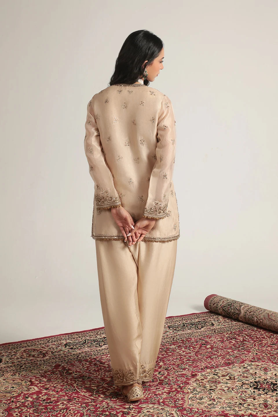 Zar-Rang Ivory Short Farshi Kurta Set