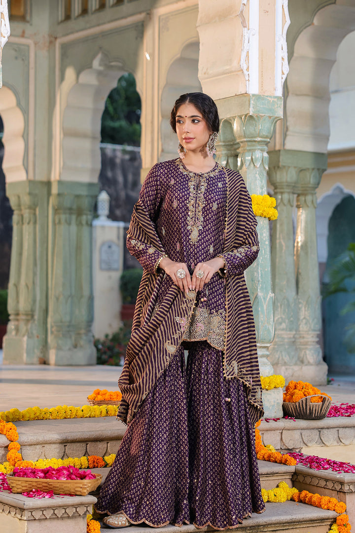 riwayat printed sharara set