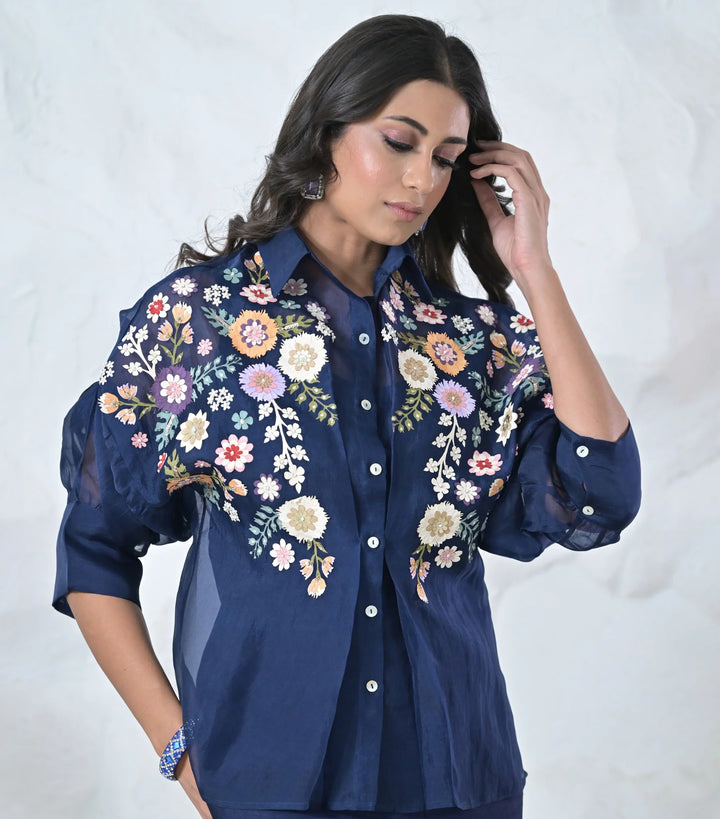 Phool-Patti Organza Shirt Set