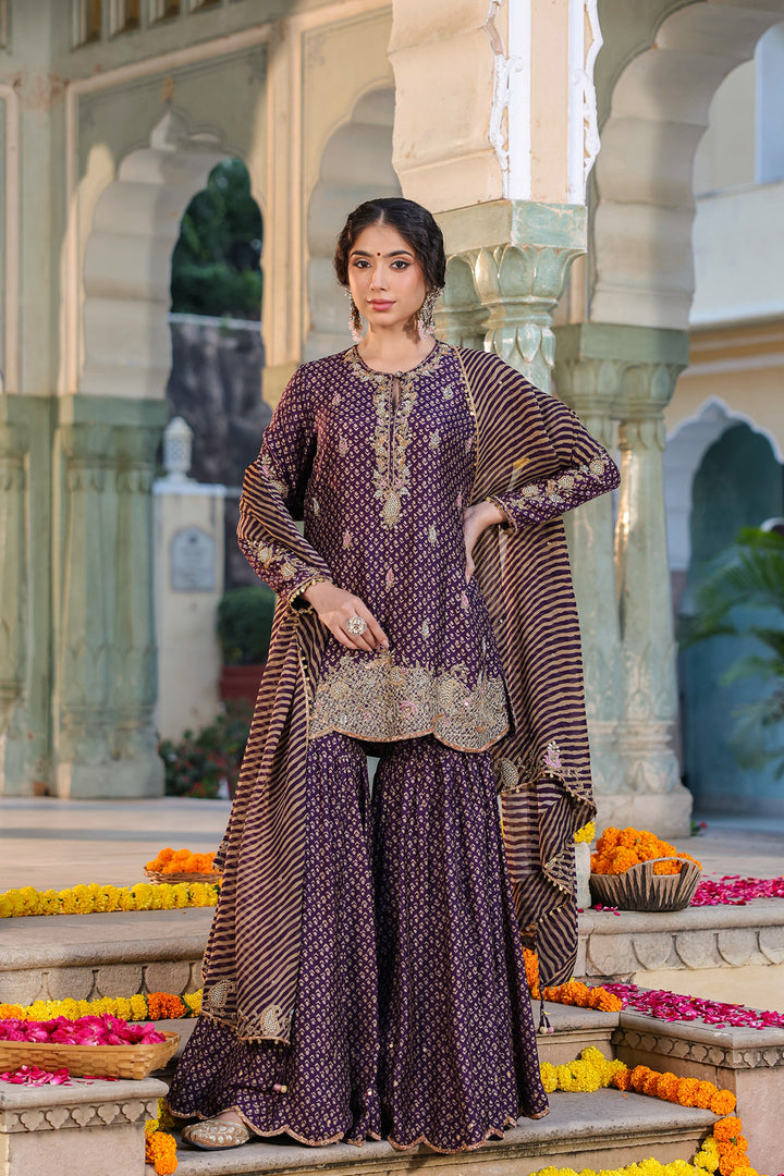 riwayat printed sharara set