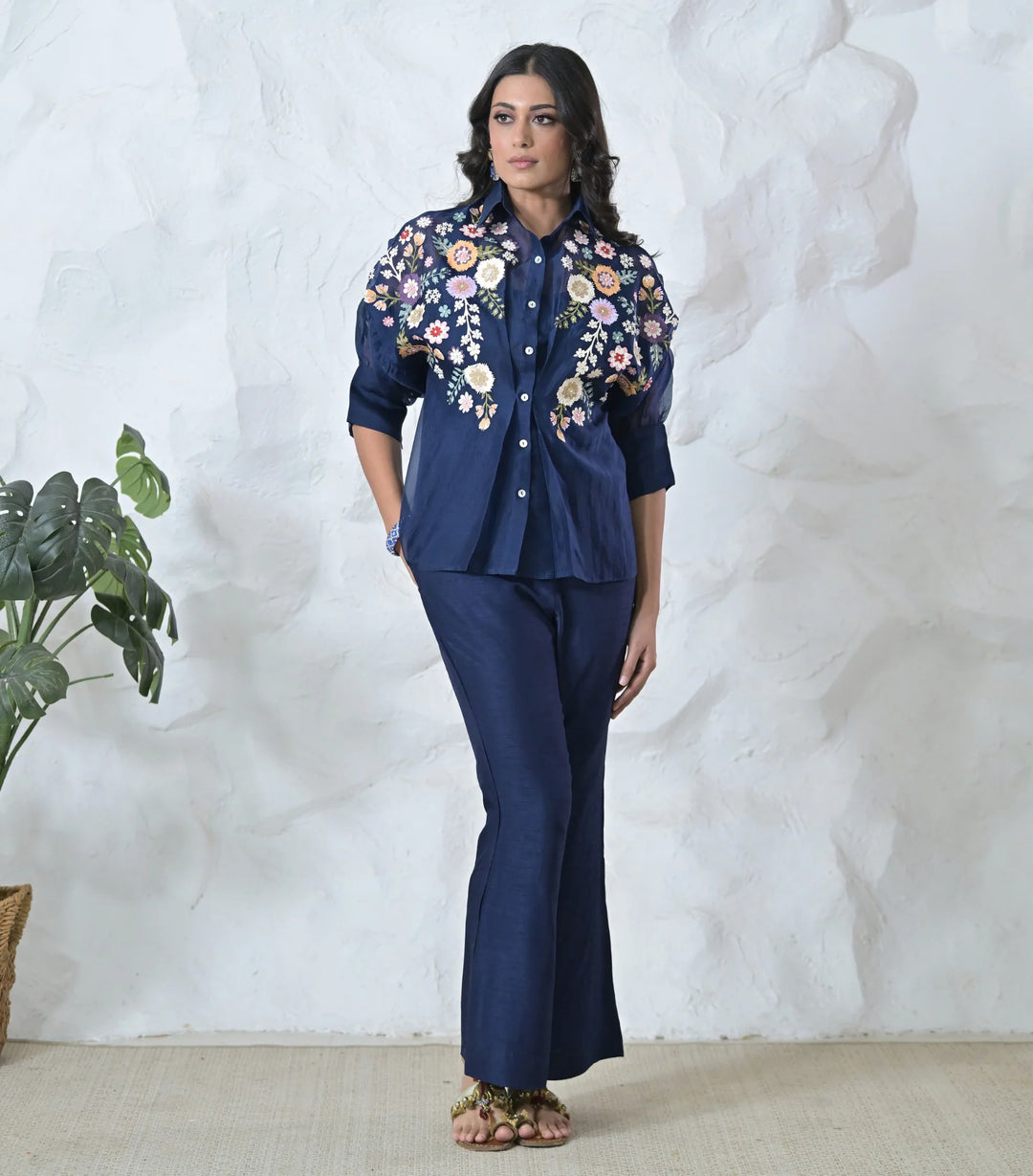 Phool-Patti Organza Shirt Set