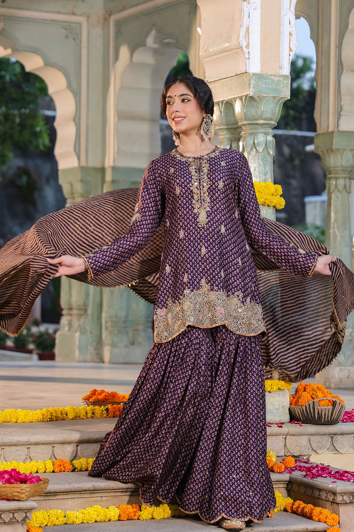 riwayat printed sharara set