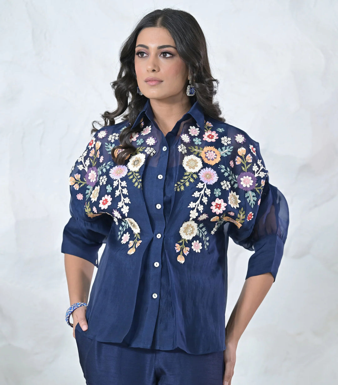 Phool-Patti Organza Shirt Set