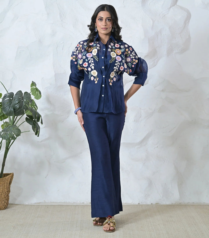 Phool-Patti Organza Shirt Set