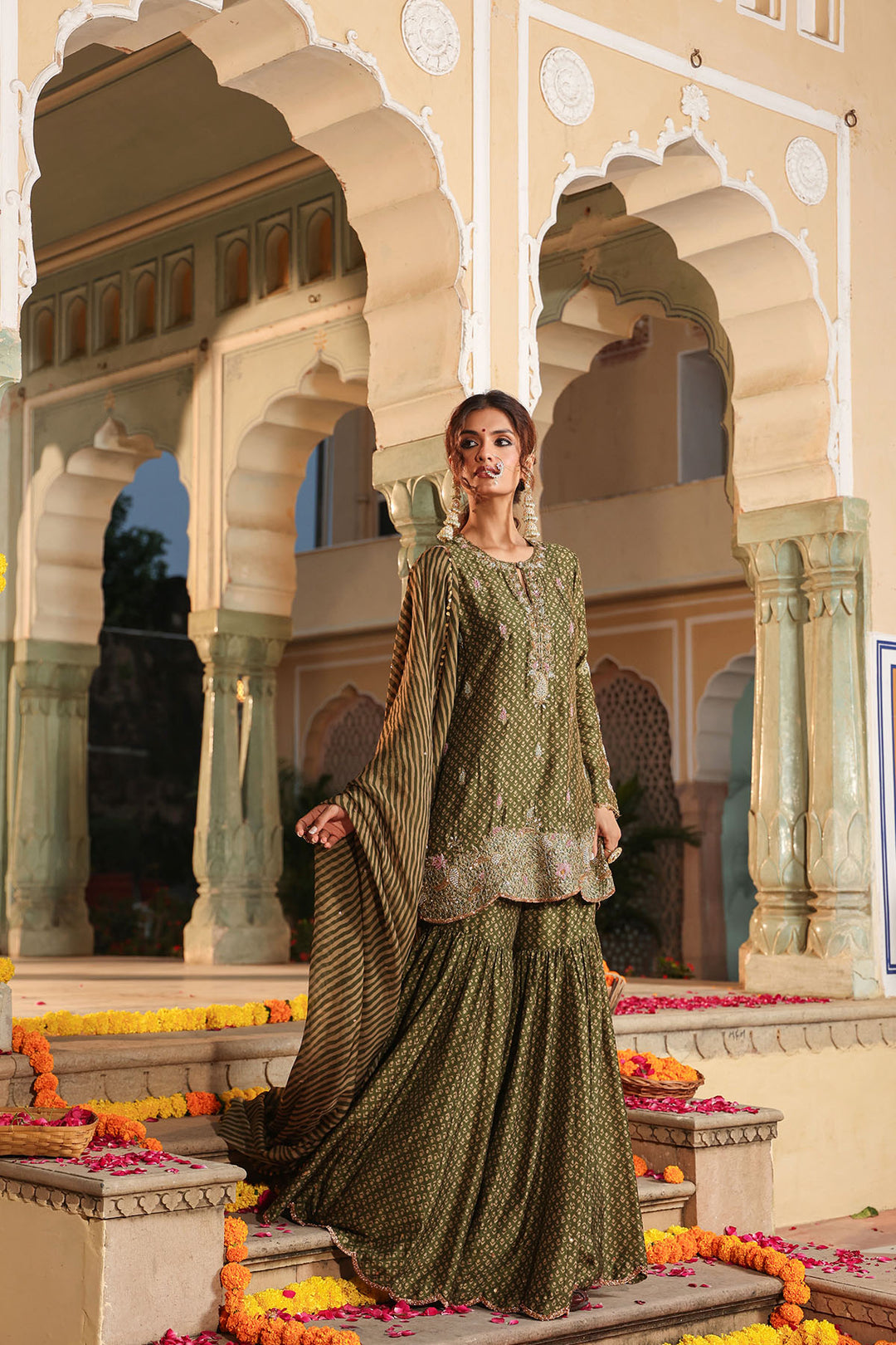 riwayat printed sharara set