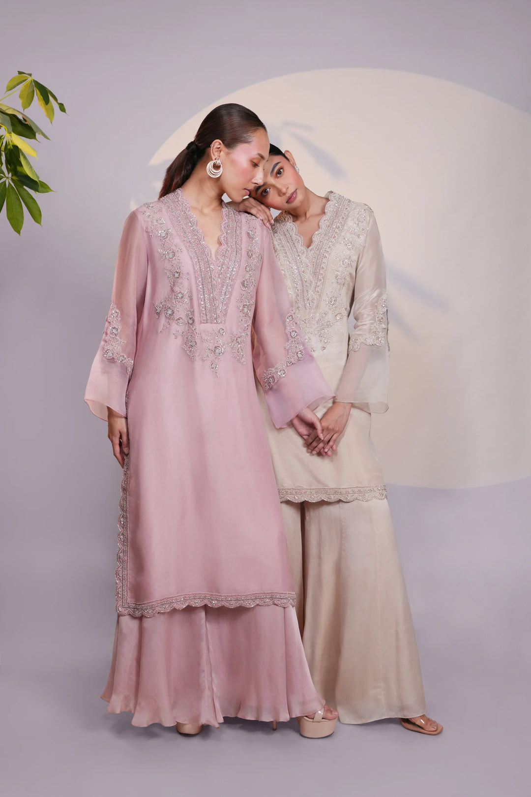 Pink Organza Kurta