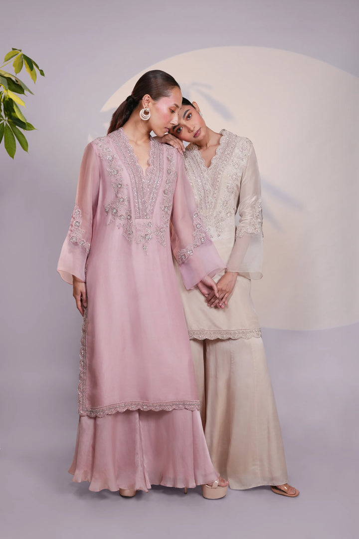 Pink Organza Kurta