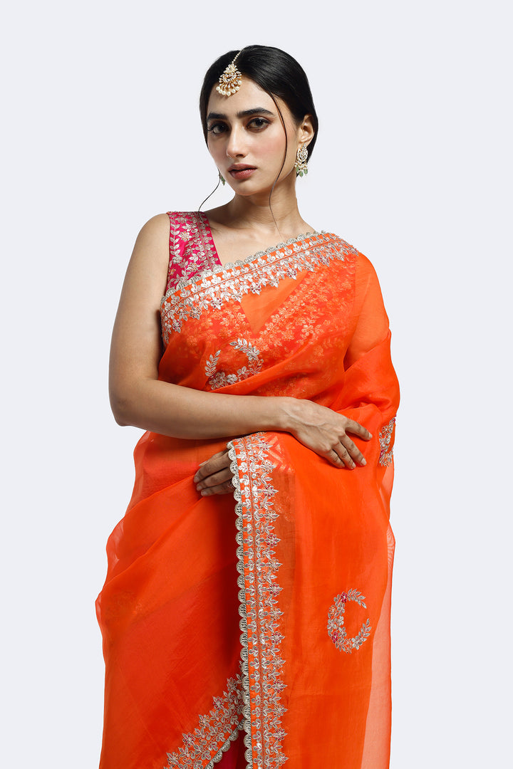 Gotta Patti Ombre Organza Saree