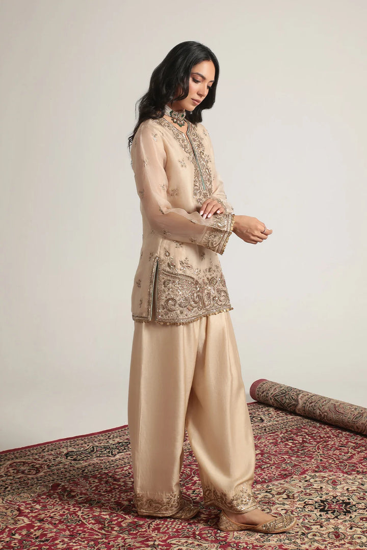 Zar-Rang Ivory Short Farshi Kurta Set