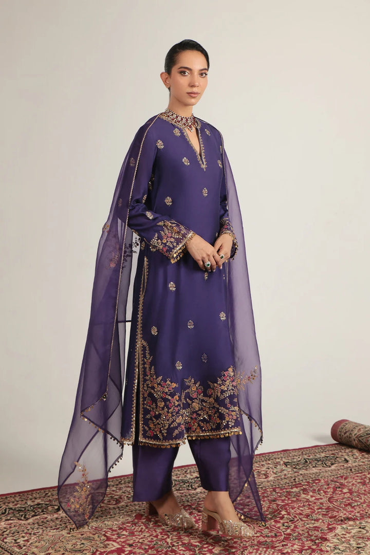 Zar-Rang Purple Farshi Kurta Set