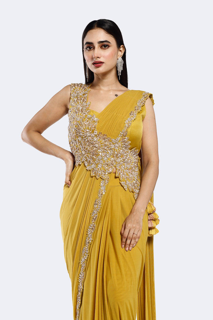 Faux Slash Drape Saree