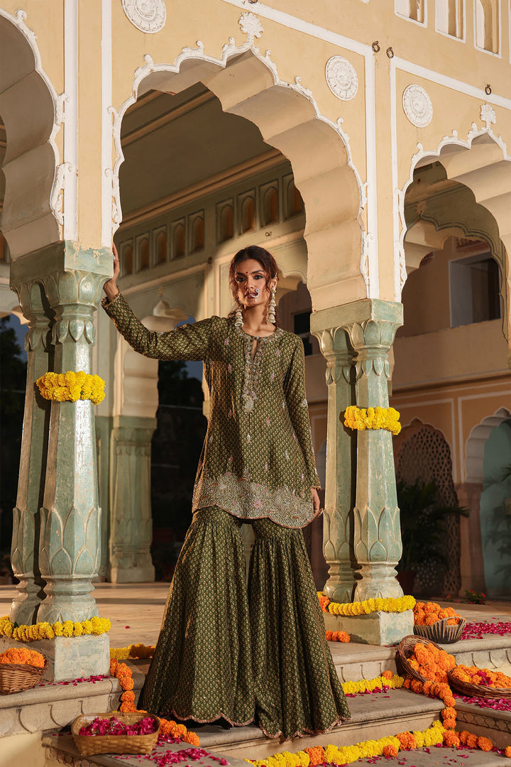 riwayat printed sharara set