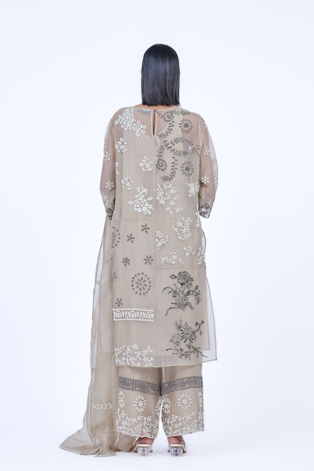 beadwork sheer kurta