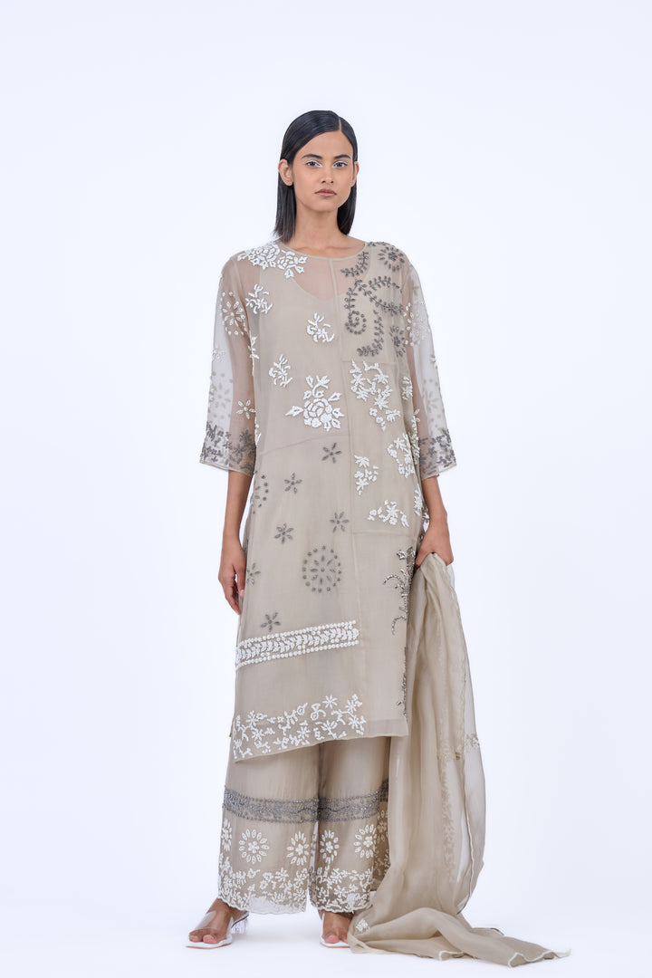 beadwork sheer kurta