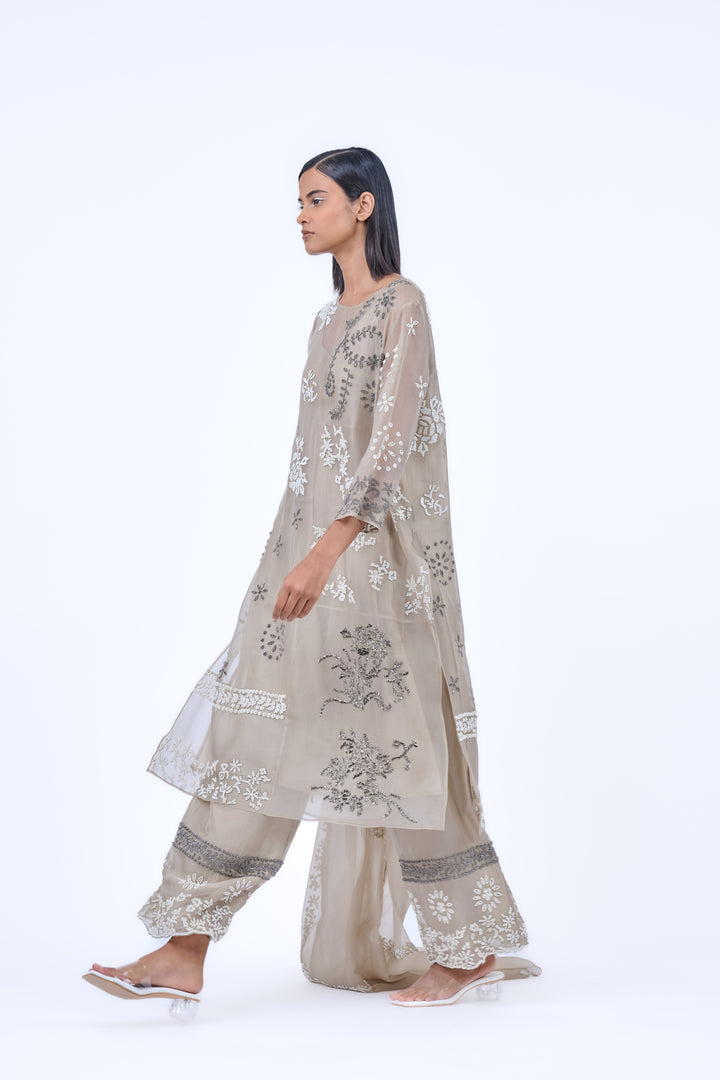 beadwork sheer kurta