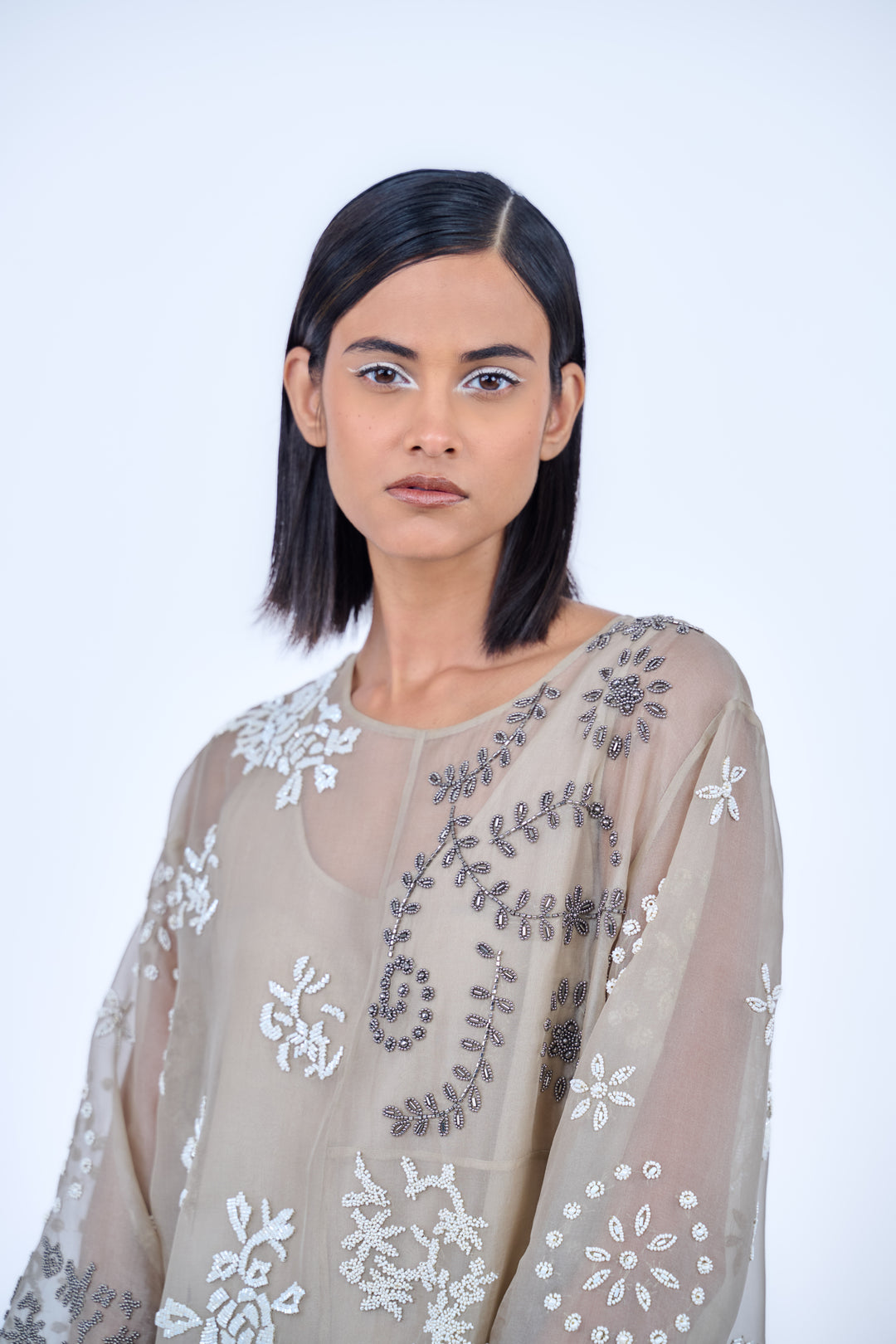 beadwork sheer kurta