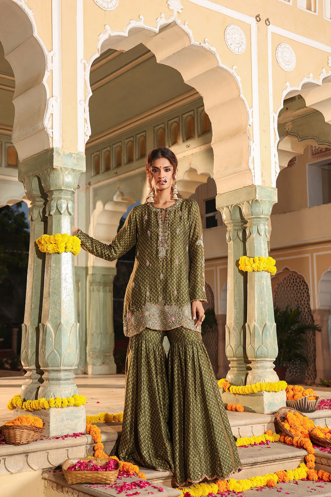 riwayat printed sharara set