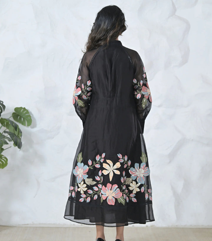 Dupion Big Flower Vintage Dress