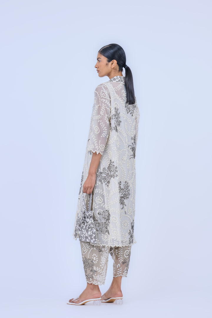 ecru beadwork salwar