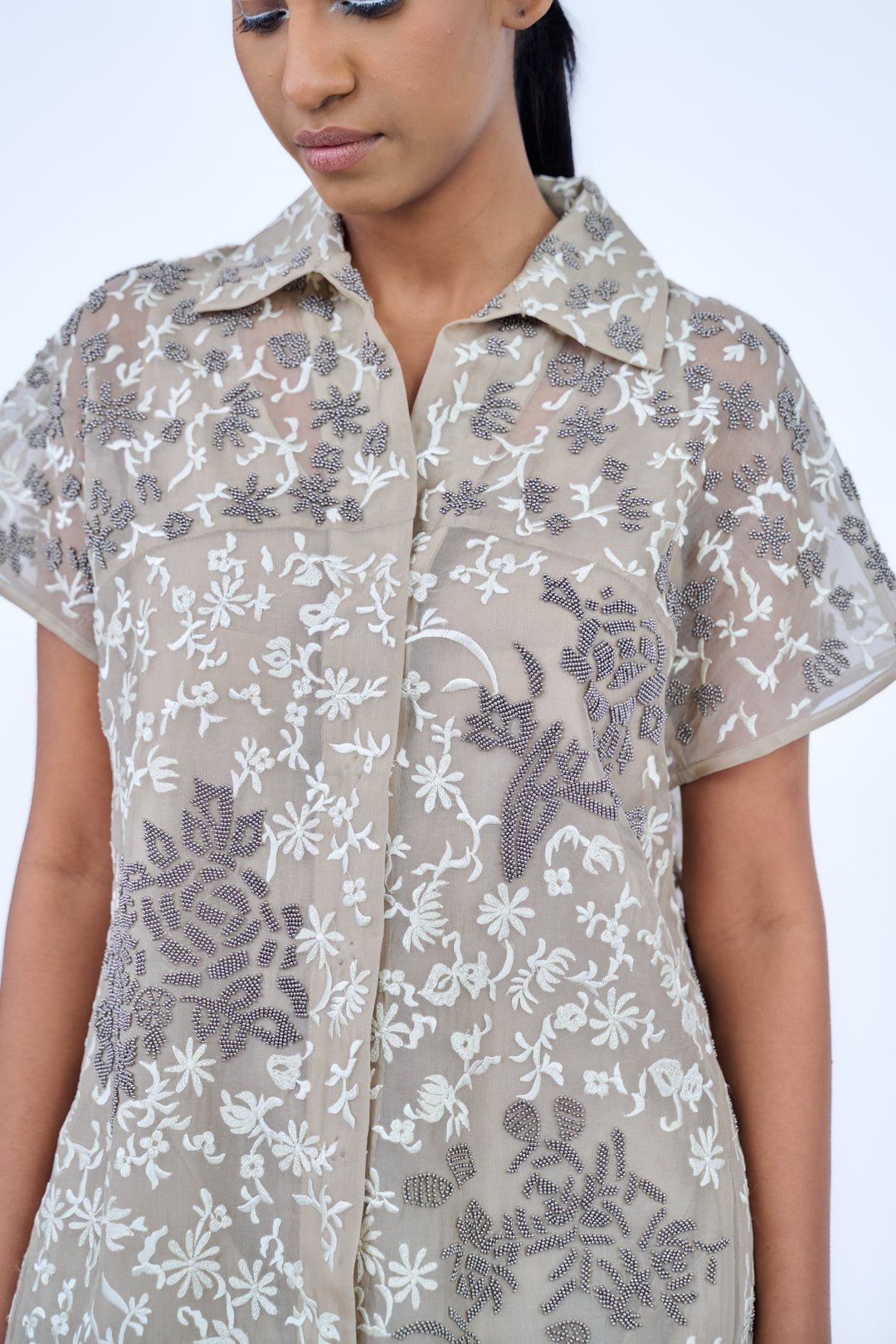 natural bearwork high-low shirt