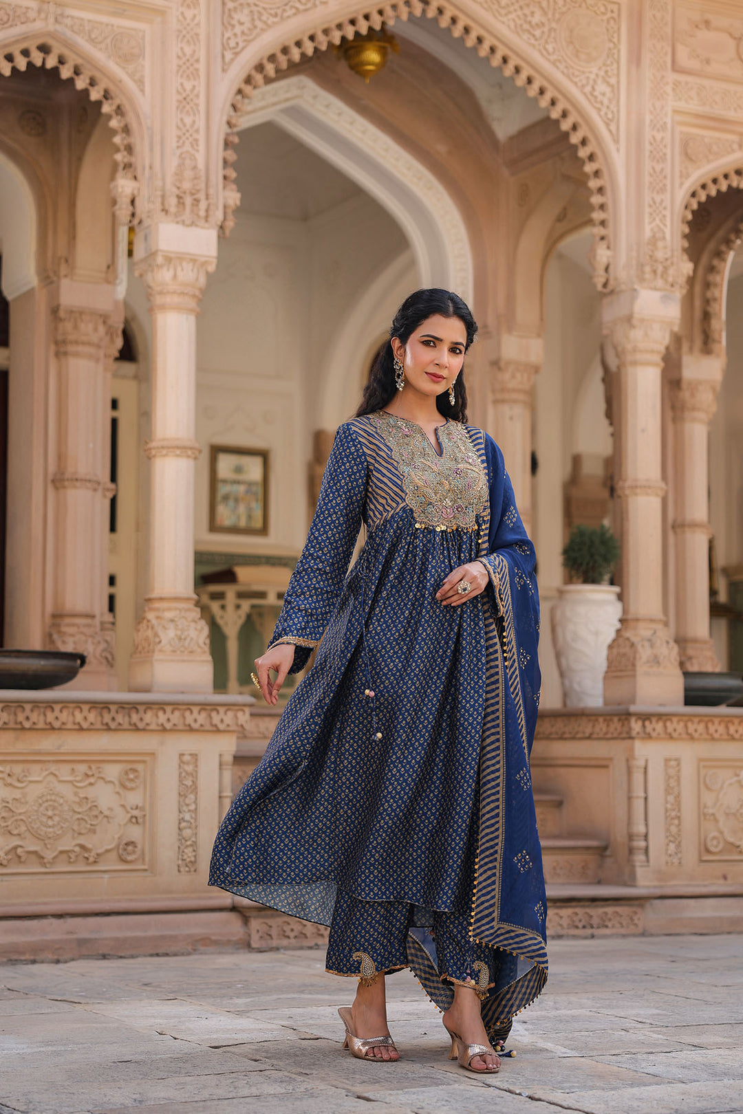 riwayat printed frockstyle kurta set
