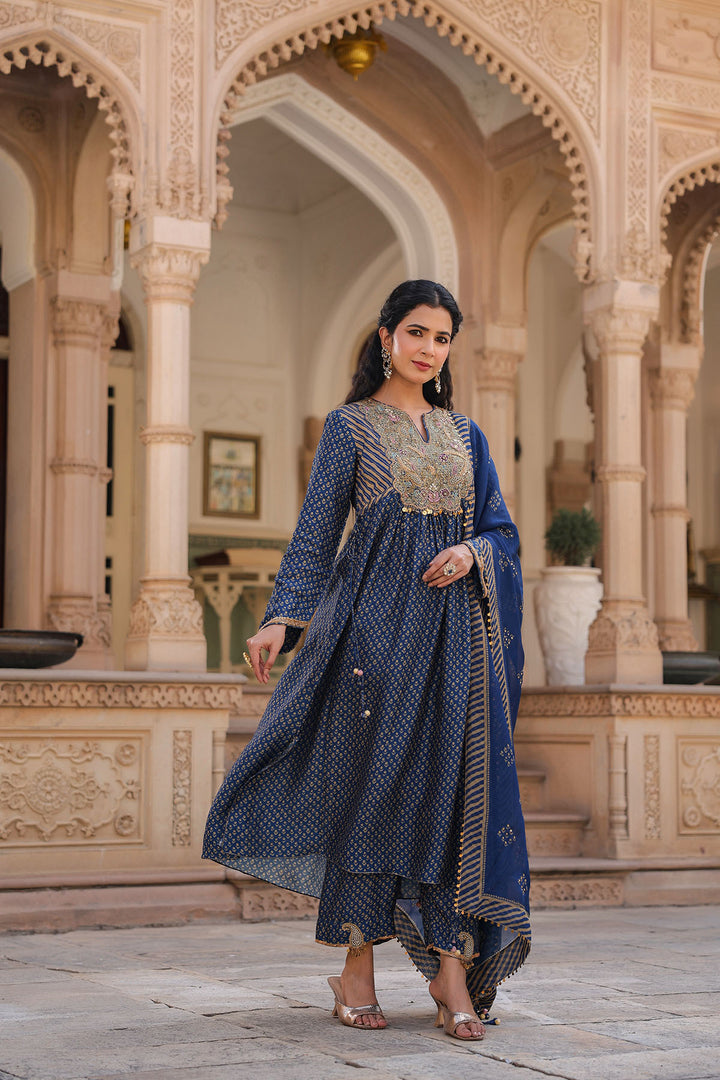 riwayat printed frockstyle kurta set