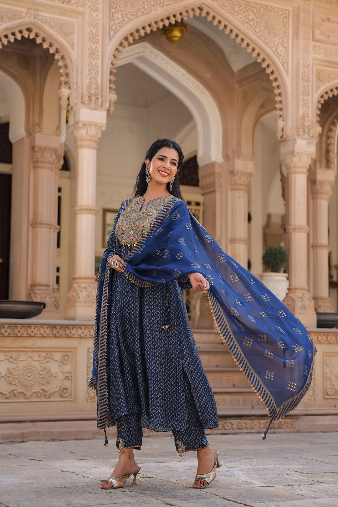 riwayat printed frockstyle kurta set