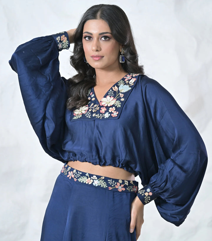 Khushboo Raglan Top And Skirt Set