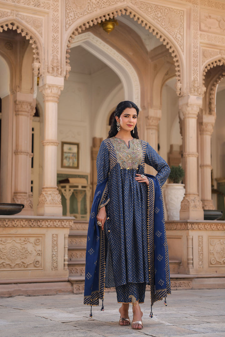 riwayat printed frockstyle kurta set
