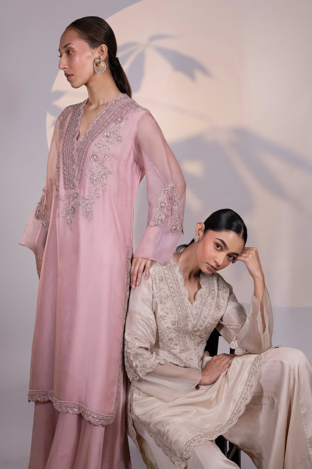 Pink Organza Kurta