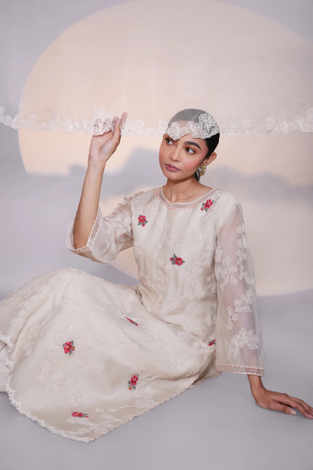 White Back Kali Kurta