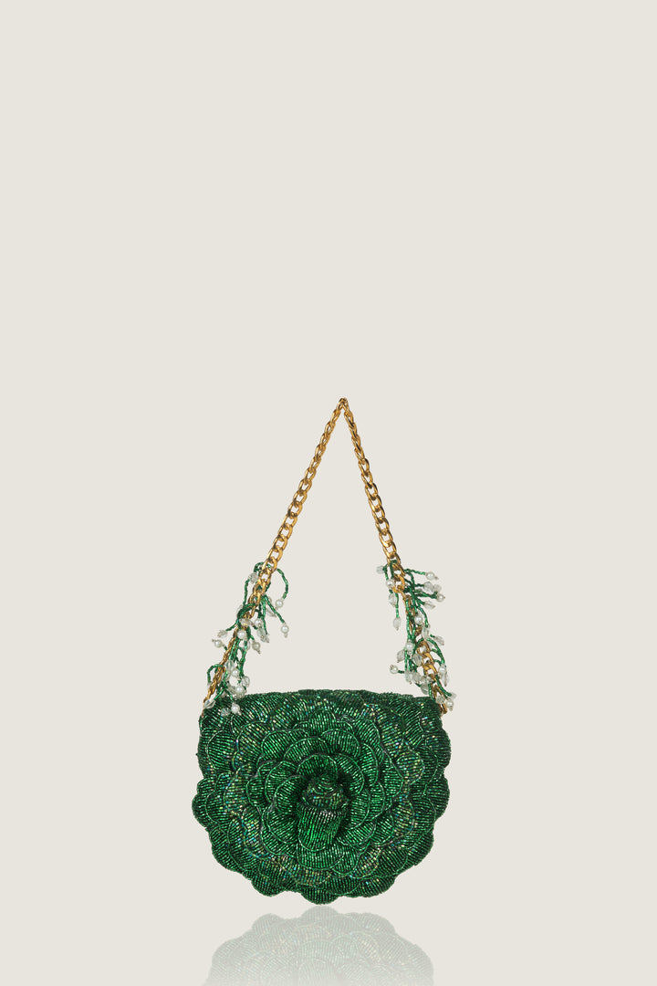 coco mini beaded sling - green