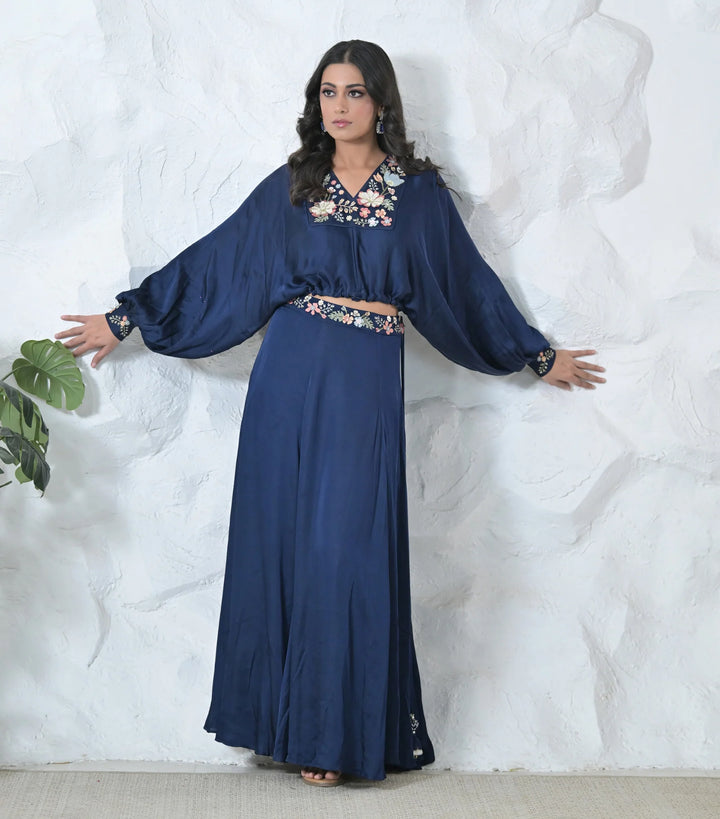 Khushboo Raglan Top And Skirt Set