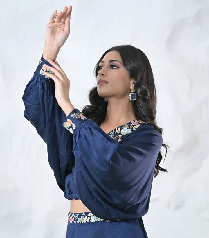 Khushboo Raglan Top And Skirt Set