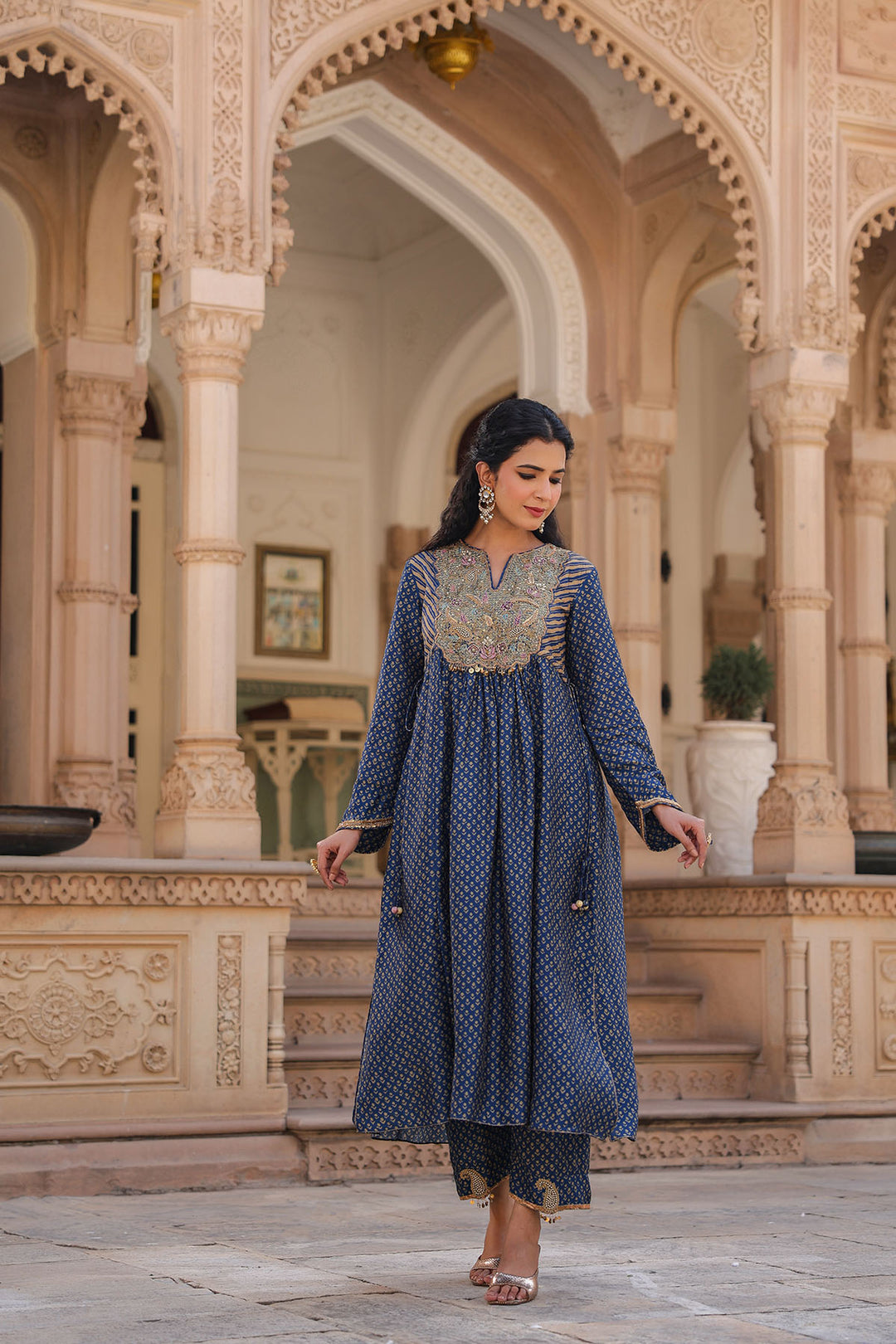 riwayat printed frockstyle kurta set