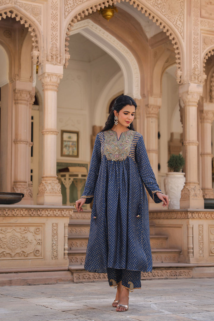 riwayat printed frockstyle kurta set