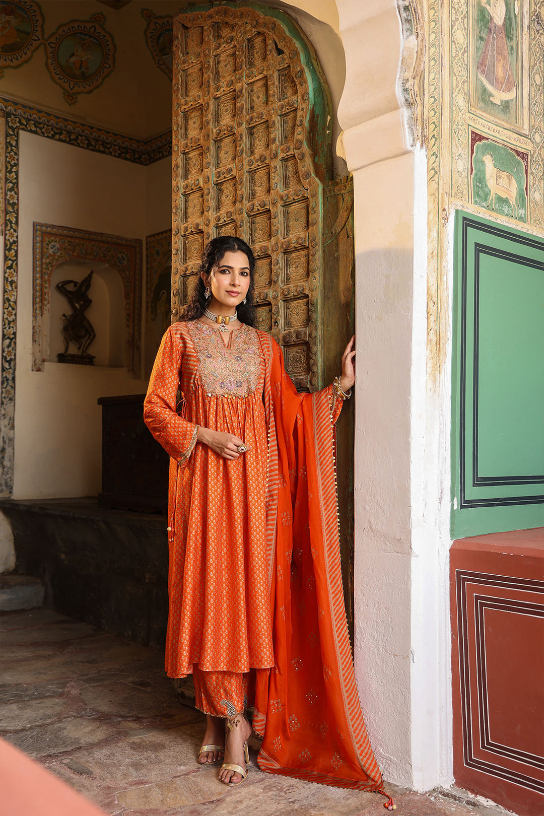 riwayat printed frockstyle kurta set