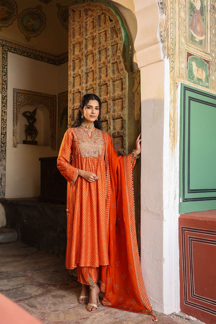 riwayat printed frockstyle kurta set