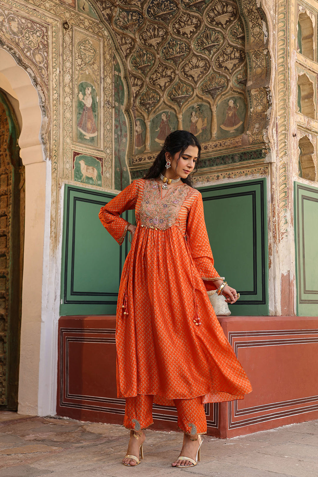 riwayat printed frockstyle kurta set