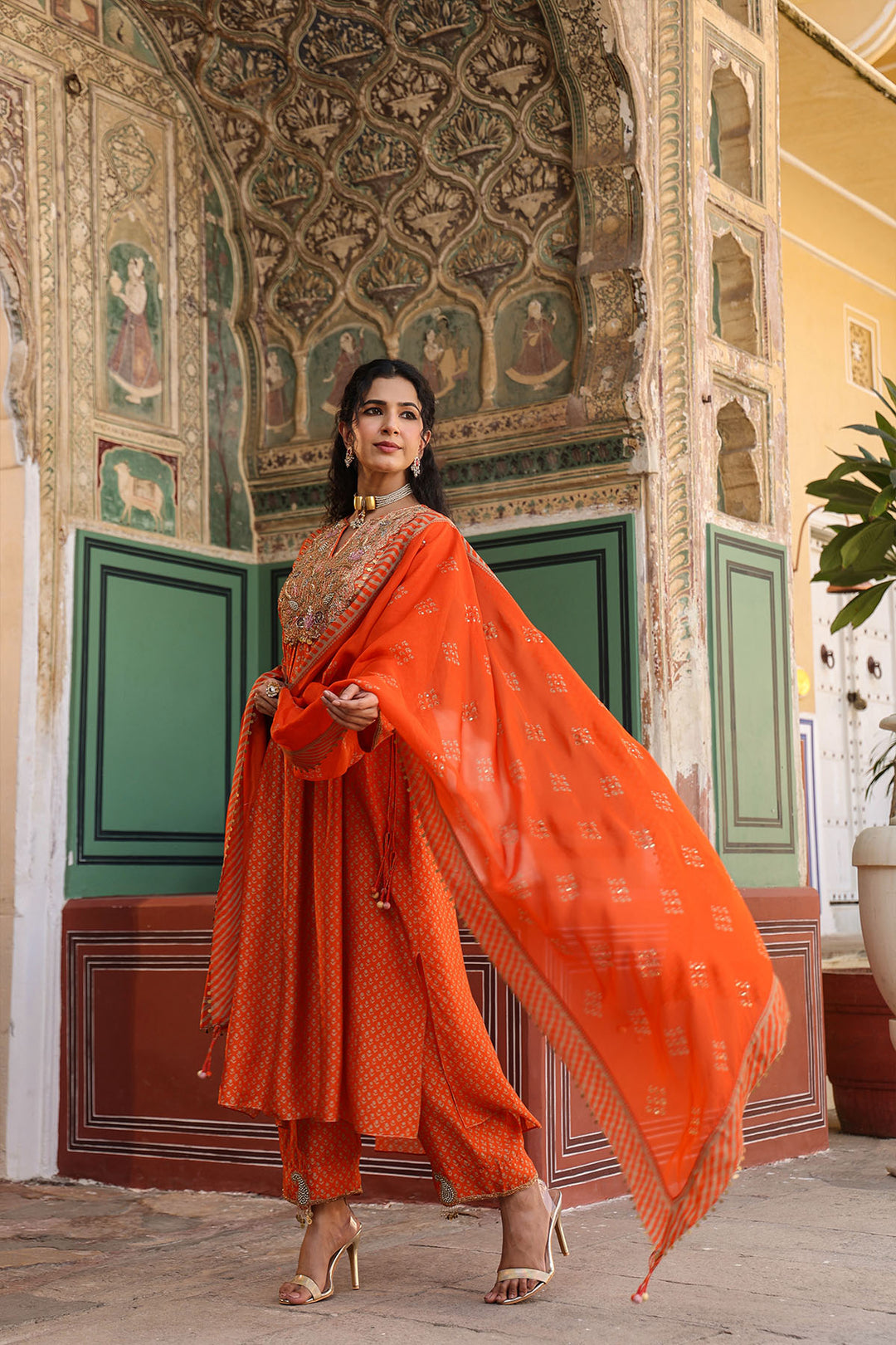 riwayat printed frockstyle kurta set